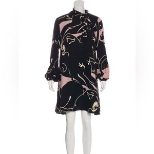 VALENTINO- Panther printed silk mini dress US 6 (IT42)